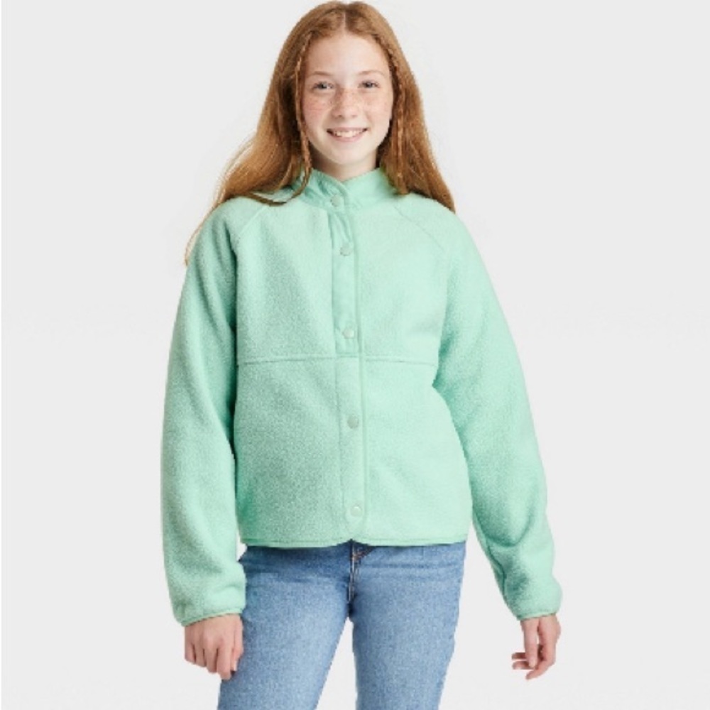 GIRLS Snap Front Feece Jacket - Art Class - Size L (10/12)